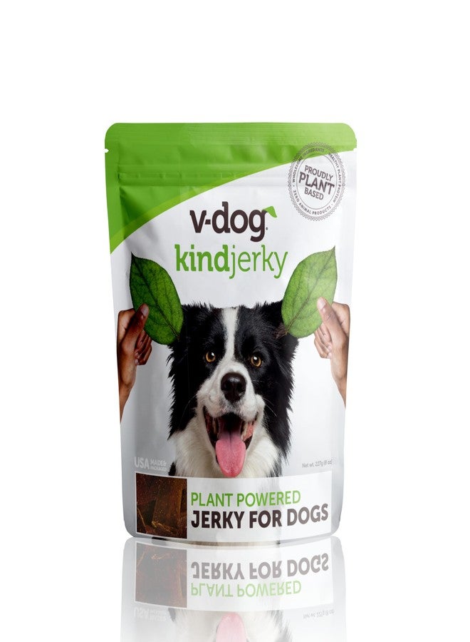 V-dog في-دوغ كايند جيركي - مكافآت كلاب نباتية 100% - بروتين نباتي وأطعمة فائقة - 8 أونصة - طبيعي بالكامل - صنع في الولايات المتحدة الأمريكية - Image 1