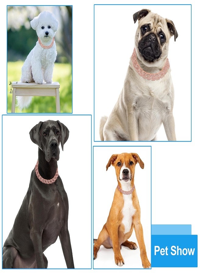 كولودوغو طوق كلاب مرصع بالألماس، ذهبي وردي، سلسلة معدنية للمشي، طوق بتصميم أنيق وإبزيم آمن، إكسسوارات مجوهرات للحيوانات الأليفة، مناسب للكلاب والقطط الصغيرة والمتوسطة والكبيرة. - Image 2