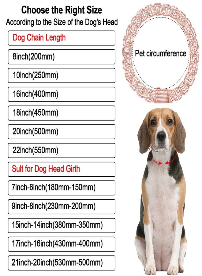 كولودوغو طوق كلاب مرصع بالألماس، ذهبي وردي، سلسلة معدنية للمشي، طوق بتصميم أنيق وإبزيم آمن، إكسسوارات مجوهرات للحيوانات الأليفة، مناسب للكلاب والقطط الصغيرة والمتوسطة والكبيرة. - Image 5