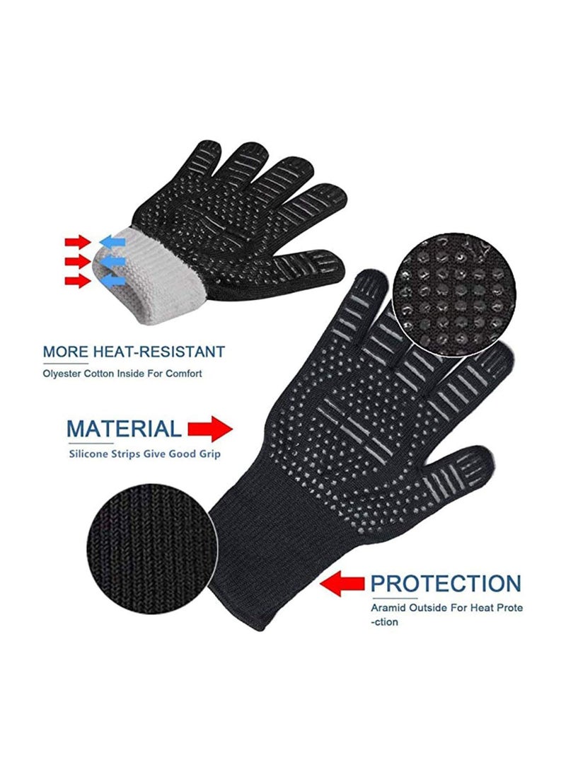 GGOOT 800 Degrees High Temperature Resistant Gloves Microwave Oven Kitchen BBQ Gloves Anti-Scalding and Heat Insulation Gloves  - Image 3