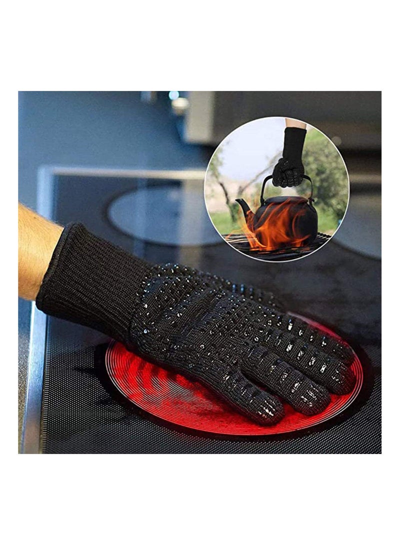 GGOOT 800 Degrees High Temperature Resistant Gloves Microwave Oven Kitchen BBQ Gloves Anti-Scalding and Heat Insulation Gloves  - Image 2