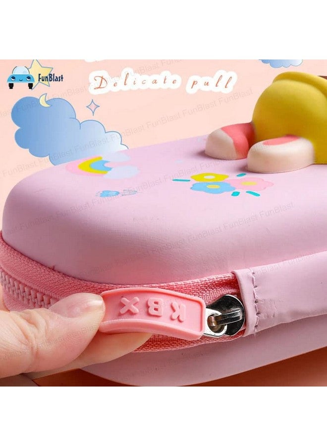 FunBlast Cartoon Theme Pencil Case - 3D EVA Pencil Case Pouch, Multipurpose Zipper Pencil Case for Kids, Pen and Pencil Bag for School Kids, Girls, Kawaii Stationery Storage Box (Flower-Small) - Image 4