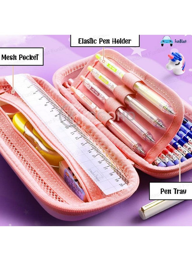 FunBlast Cartoon Theme Pencil Case - 3D EVA Pencil Case Pouch, Multipurpose Zipper Pencil Case for Kids, Pen and Pencil Bag for School Kids, Girls, Kawaii Stationery Storage Box (Flower-Small) - Image 3