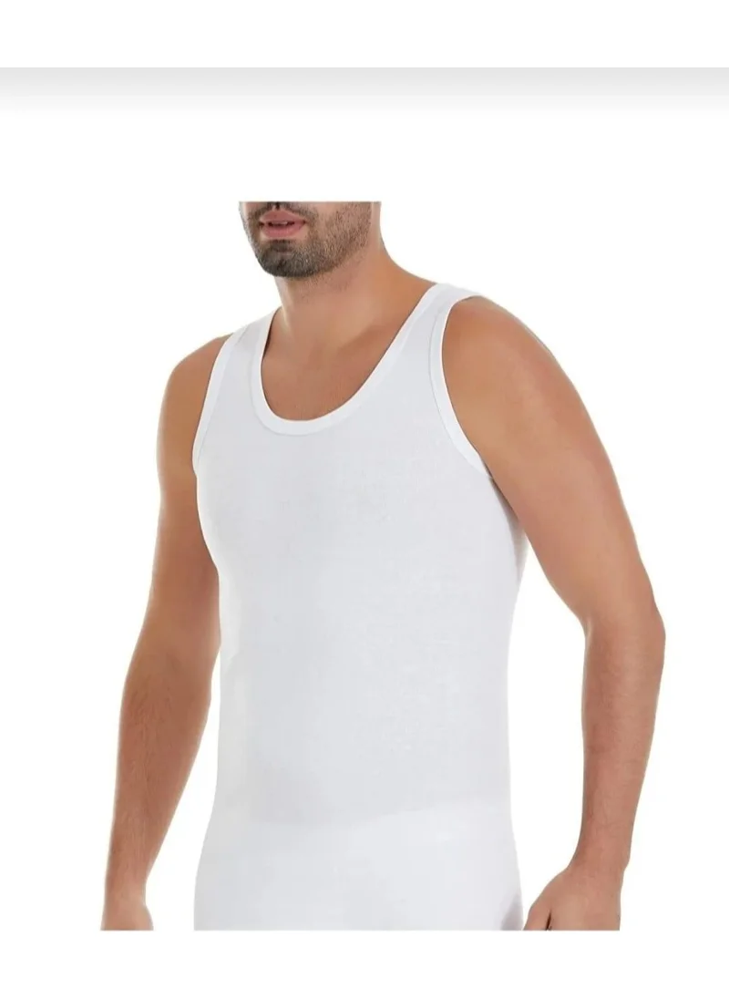 Yıldız Star 04 Men's Rib Suspender Undershirt White Singlet