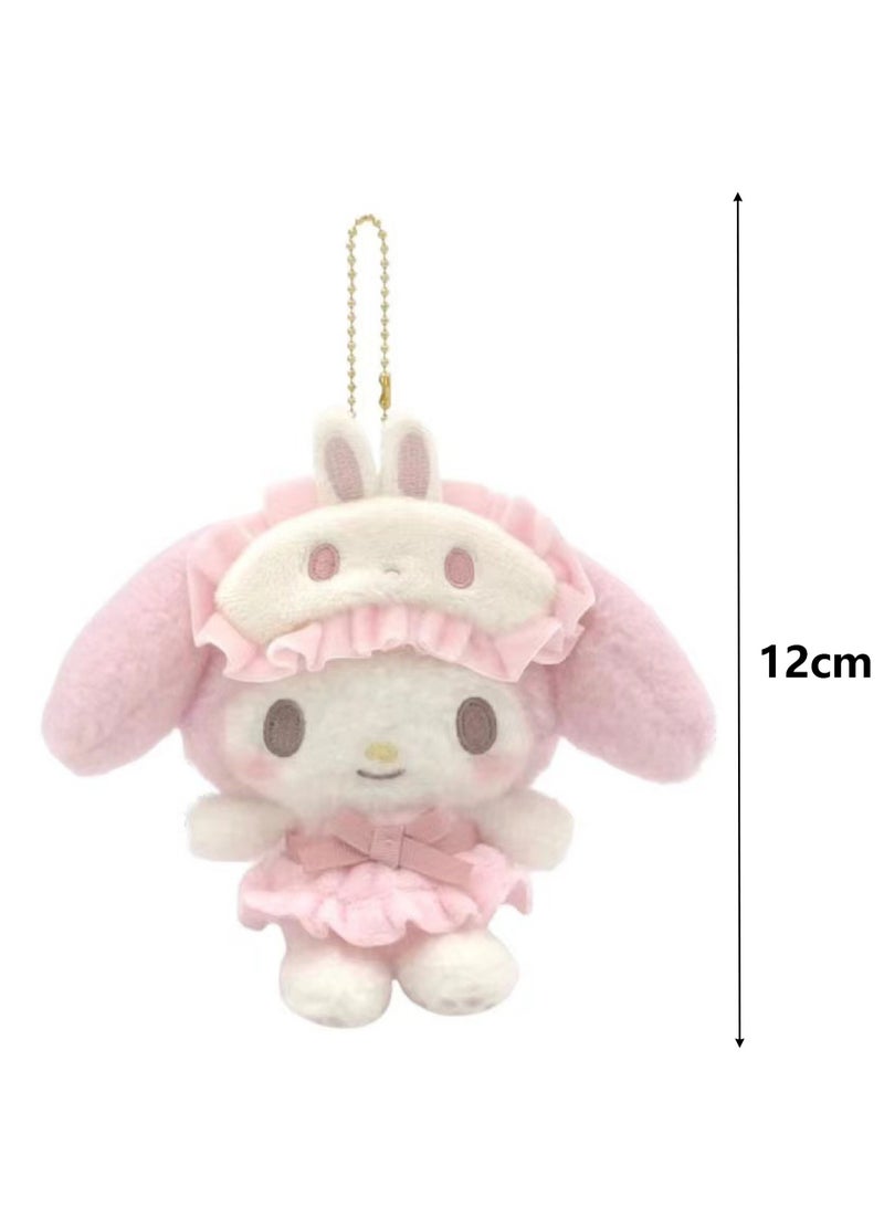 Cute Plush Pendant Eye Mask Pajamas Toy Keychain School Bag Pendant (My Melody)  - Image 2