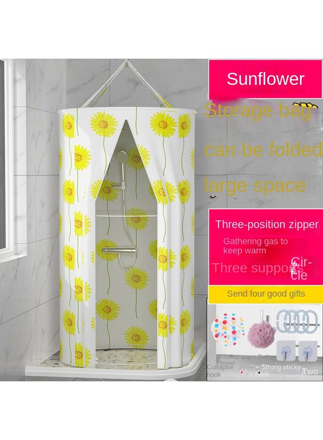 Bluejw Round Bath Cover Warm Thickened Bath Cover Thermal Insulation Bath Account Bath Account Household Winter Shower Curtain Closable For Adults - Image 1