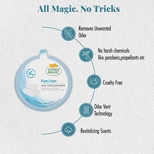 Citrus Magic معطر هواء صلب من سيتروس ماجيك برائحة الكتان النقي، عبوة من 2، 8 أونصات لكل منها - Image 4
