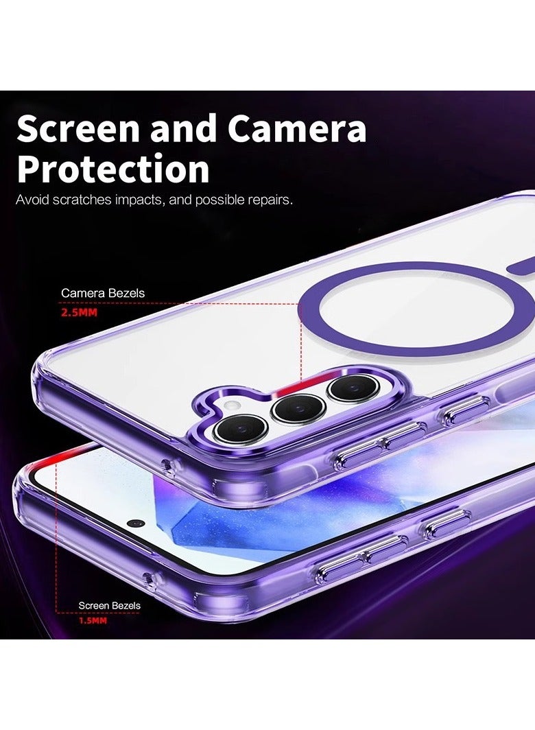 general purple case compatible with Samsung Galaxy A16 5G 2024, built-in magnetism and support wireless charging, four corners airbag drop-proof case for Samsung Galaxy A16 - Image 4