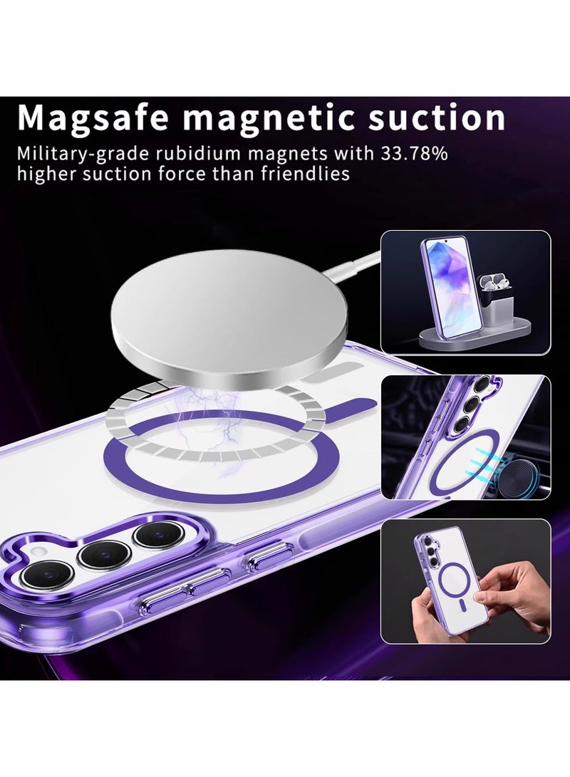 general purple case compatible with Samsung Galaxy A16 5G 2024, built-in magnetism and support wireless charging, four corners airbag drop-proof case for Samsung Galaxy A16 - Image 3