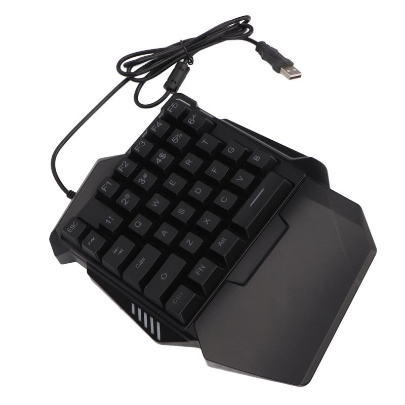 One Handed Gaming Keyboard: 35 Key Ergonomic Wrist Rest Silent ABS USB Wired - RGB Backlighting Professional Mini PC Keyboard for Pro Gaming Enthusiasts & Late Night Gaming Sessions - Image 4