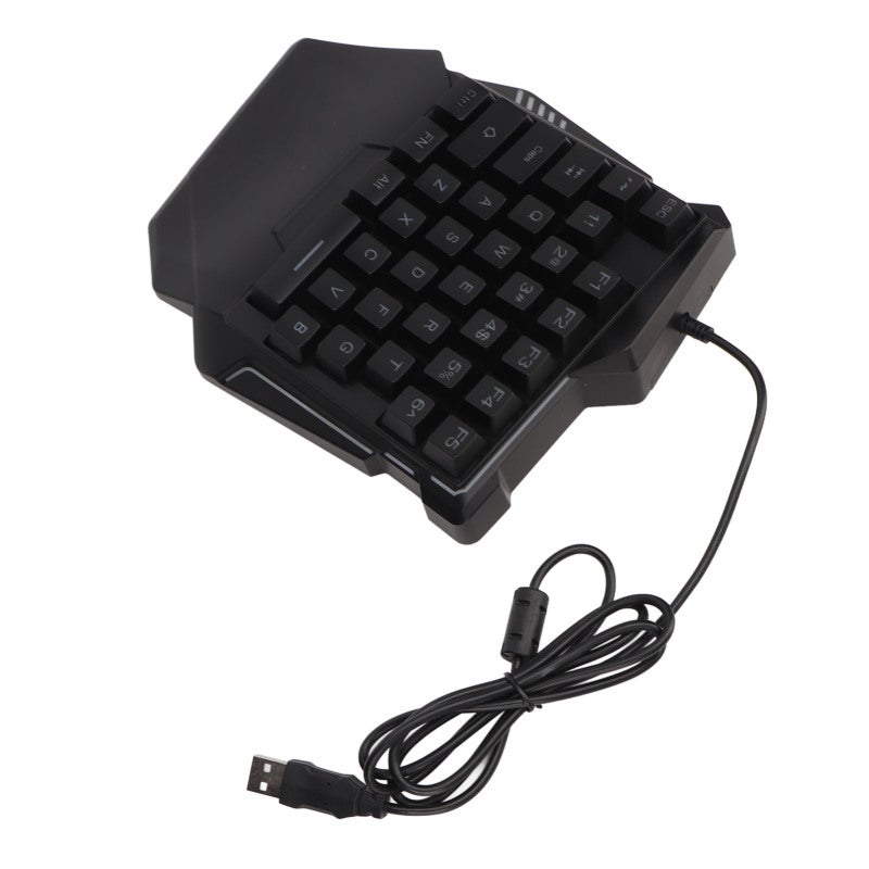 One Handed Gaming Keyboard: 35 Key Ergonomic Wrist Rest Silent ABS USB Wired - RGB Backlighting Professional Mini PC Keyboard for Pro Gaming Enthusiasts & Late Night Gaming Sessions - Image 3