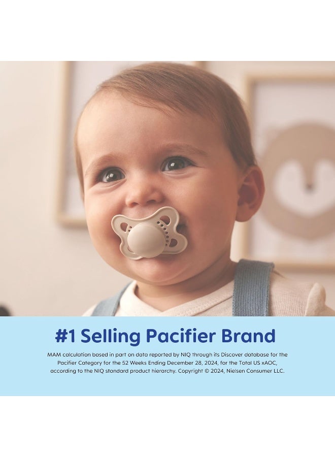 MAM Original Matte Baby Pacifier, Nipple Shape Helps Promote Healthy Oral Development, Sterilizer Case, 2 Pack, 0-6 Months, Girl,2 Count (Pack of 1) - Image 2