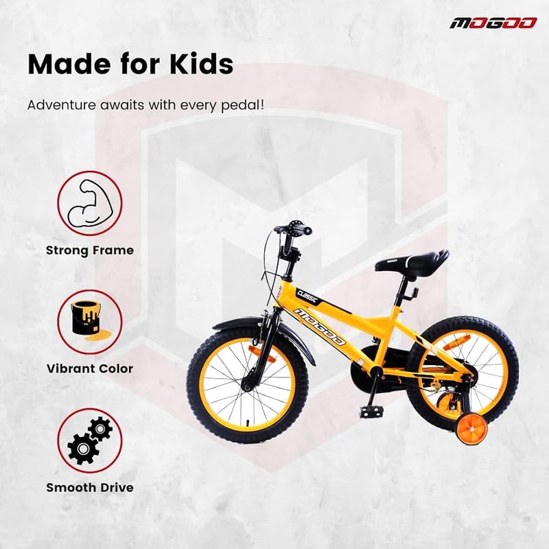 Mogoo Classic Kids Road Bike For 2-10 Years Old Girls & Boys, Adjustable Seat, Handbrake, Mudguards, Lightweight, 12/14/16 Inch Bicycle with Training Wheels, 20-Inch with Kickstand, Gift For Kids - Image 5