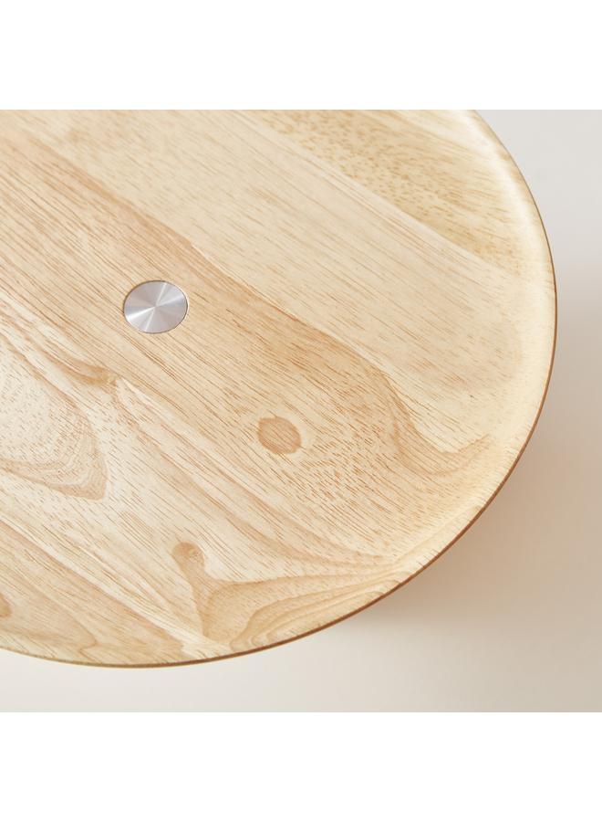 LUXE Decorative Light Terracotta Bowl With Wooden Top 25X13X25 Cm - Image 4