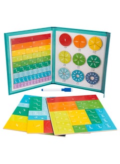 Generic Babeland Hands DIY 102 Pcs Magnetic Fraction Tiles and Circles Set with Pen - Foldable Bottom Board, Learning Math Fraction Manipulatives for Kids  - Image 3