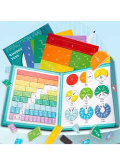 Generic Babeland Hands DIY 102 Pcs Magnetic Fraction Tiles and Circles Set with Pen - Foldable Bottom Board, Learning Math Fraction Manipulatives for Kids  - Image 1