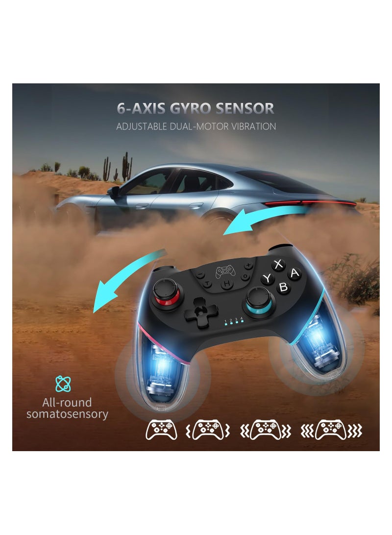 KASTWAVE Switch Controller Wireless Switch Pro Controller Compatible with Switch/Switch Lite/Switch OLED Programmable Remote Gamepad Joystick with Wake-up and Turbo  - Image 4