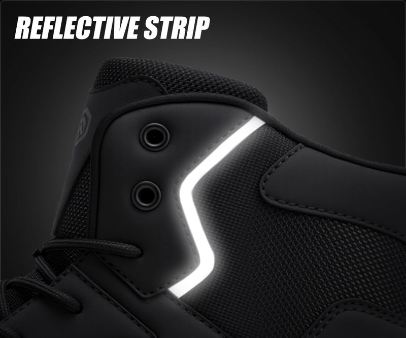 LARNMERN Steel Toe Work Boots Men Waterproof Non Slip Shoes Comfortable Lightweight Side Zipper Industrial Safety 6 Inch Boots 51763 (10.5 Men, Black) - Image 5