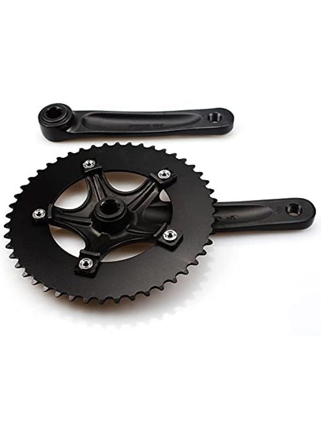 CYSKY Single Speed Crankset Set 48T 170mm Crankarms 130 BCD Fixie Crankset for Single Speed Bike, Fixed Gear Bicycle, Track Road Bike (Square Taper, Black) - Image 5