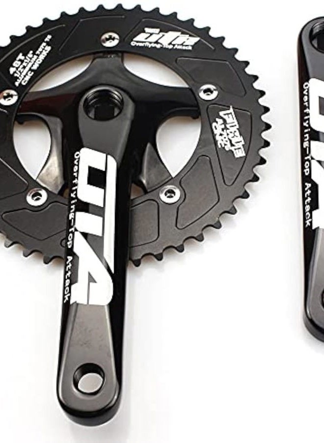 CYSKY Single Speed Crankset Set 48T 170mm Crankarms 130 BCD Fixie Crankset for Single Speed Bike, Fixed Gear Bicycle, Track Road Bike (Square Taper, Black) - Image 1