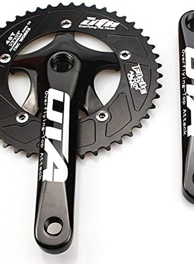 CYSKY Single Speed Crankset Set 48T 170mm Crankarms 130 BCD Fixie Crankset for Single Speed Bike, Fixed Gear Bicycle, Track Road Bike (Square Taper, Black) - Image 2