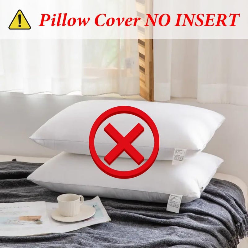 Demetex Outdoor Pillow Covers 20x20 Waterproof Decorative Square Pillowcase Garden Cushion Covers for Couch Bench Outside Patio Set of 4 20 x 20 Inch White - Image 3