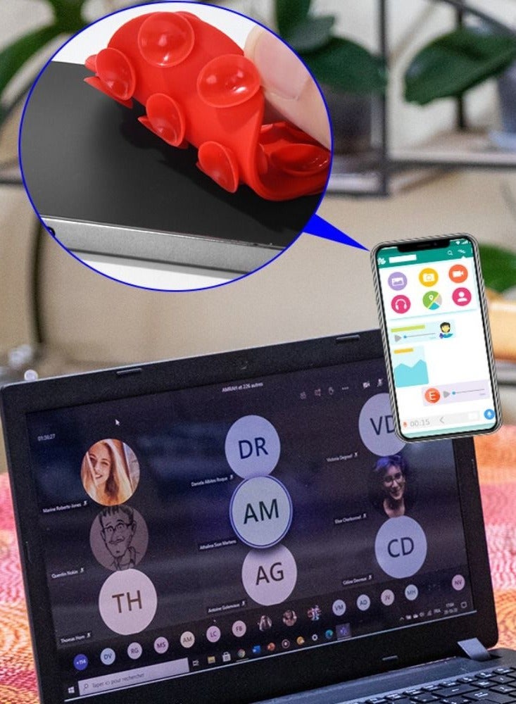 LEEKA 6 Piece Double Sided Heart shaped Silicone Suction Phone Mount Set – Premium Non Slip Hands Free Holder for Secure and Stable Selfies, Video Calls, and Comfortable Viewing on Any Surface Home and Travel Pad Heart-shape Double Sided Silicone Sucker Support Strong Adsorption Mobile Phone Fixed Pad Hand-Free Washable Suction Cup Bracket - Image 4