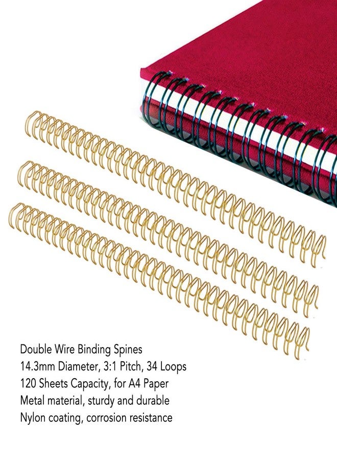 Sorandy 100 Pcs Twin Loop Wire Binding Spines 120 Sheet Capacity, Double Loop Wire Binding Combs Spines, 3:1 Pitch, 9/16 Inch Spiral Binding Coils for Teacher Student (Gold), Sorandymfudzcpn7a-11 - Image 5
