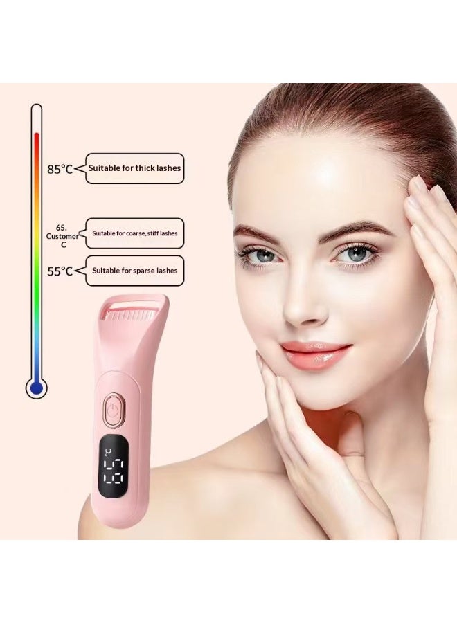 Electric Heated Eyelash Curler, Long-Lasting Eyelash Curler, Mini Portable USB Rechargeable Eyelash Curler Pink - Image 5