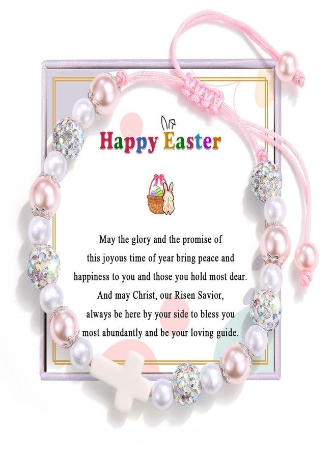 FIEEFX Easter Basket Stuffers Gifts for Girls, Cross Bracelet Easter Basket Fillers Egg Stuffers for Little Girls Kids Daughter Granddaughter Niece Sister - Image 1
