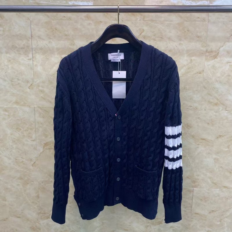 [Strength Factory] Tide Brand Tb23 New Twist Fine Knitting Technology Comfortable Leisure Joker Knitted Cardigan - Image 5