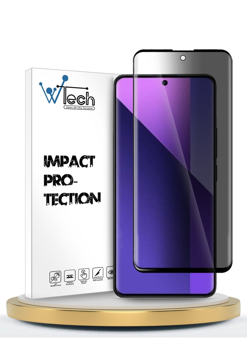 Wtech Xiaomi Redmi Note 13 Pro+ / Redmi Note 13 Pro Plus 5G 2023 Premium Edge-Pro Series Privacy Full Glue Full Cover Flexible Matte Ceramic Screen Protector (MSGPCP) - Clear/Black  - Image 1