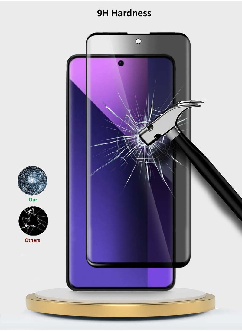 Wtech Xiaomi Redmi Note 13 Pro+ / Redmi Note 13 Pro Plus 5G 2023 Premium Edge-Pro Series Privacy Full Glue Full Cover Flexible Matte Ceramic Screen Protector (MSGPCP) - Clear/Black  - Image 4
