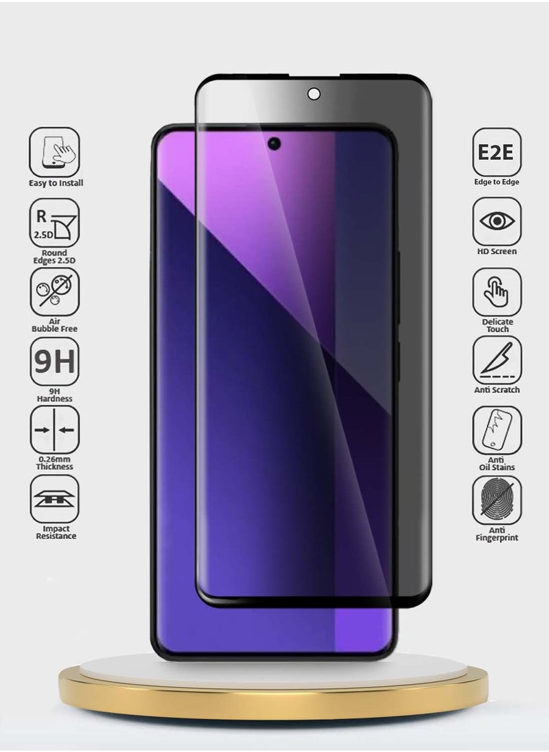 Wtech Xiaomi Redmi Note 13 Pro+ / Redmi Note 13 Pro Plus 5G 2023 Premium Edge-Pro Series Privacy Full Glue Full Cover Flexible Matte Ceramic Screen Protector (MSGPCP) - Clear/Black  - Image 2