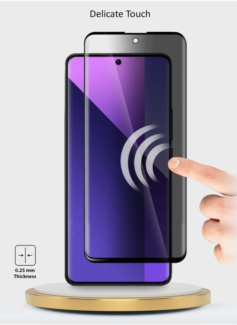 Wtech Xiaomi Redmi Note 13 Pro+ / Redmi Note 13 Pro Plus 5G 2023 Premium Edge-Pro Series Privacy Full Glue Full Cover Flexible Matte Ceramic Screen Protector (MSGPCP) - Clear/Black  - Image 3