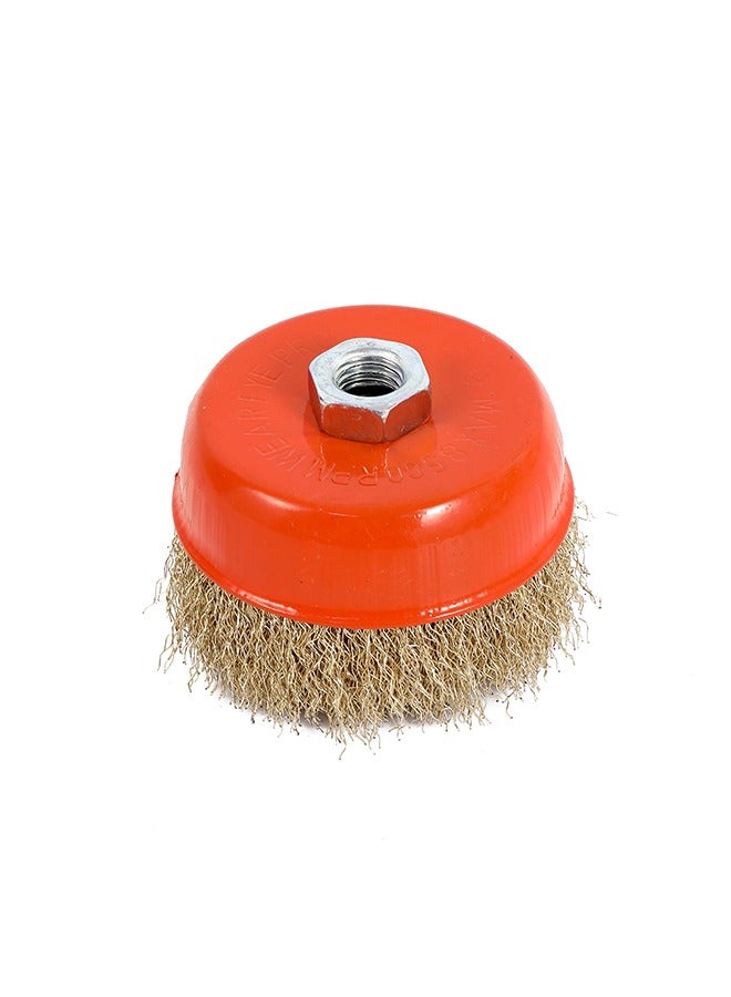 LAWAZIM Brass Wire Cup Brush - Gold – Heavy-Duty Wire Brush for Angle Grinders Rust Removal Paint Stripping Abrasive Surface Cleaning – Precision-Balanced Tool with Threaded Arbor for Metal - Image 4