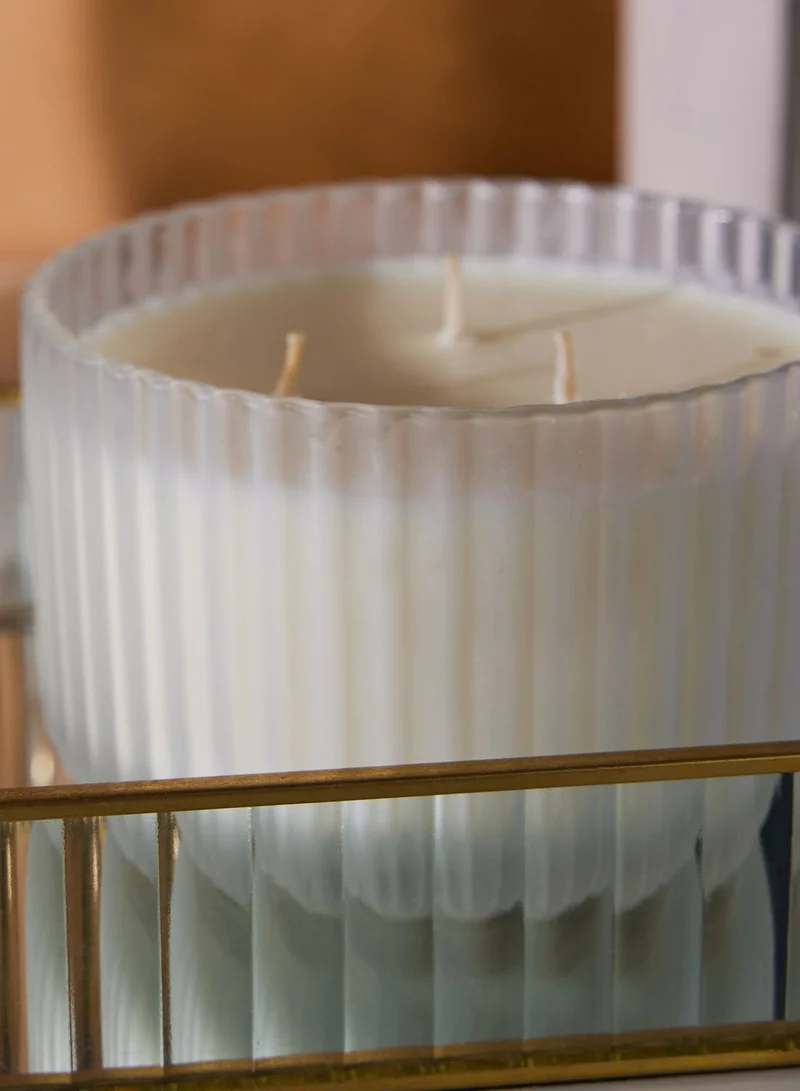 Paddywax Cypress & Fir - 425G Large 3 Wick White Frosted Glass Candle