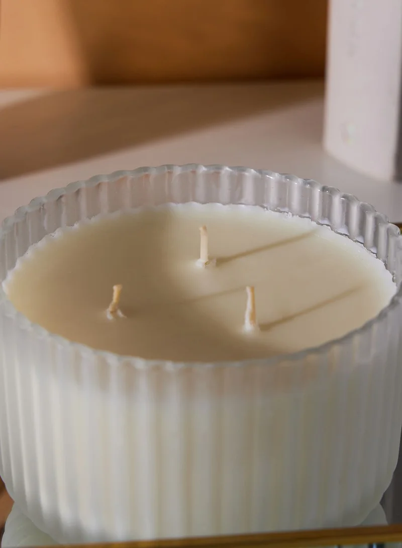 Paddywax Cypress & Fir - 425G Large 3 Wick White Frosted Glass Candle