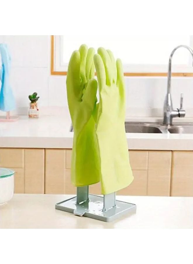 Blue Kitchen Organizer Detachable Gloves Drying Rack with Drain Tray Heavy Duty Plastic - Image 3