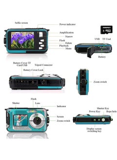 Generic 2.7K 48MP 1080P Waterproof Digital Camera with 10ft Underwater Diving Camera and Dual Screen Selfie Camera  - Image 4