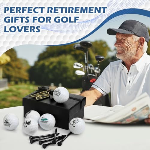 Arrowbash 6 Pack Retirement Golf Balls with 6 Tees and Gift Box Funny Retirement Gifts for Dad Coworkers Golfers Husband(Retired,White) - Image 5