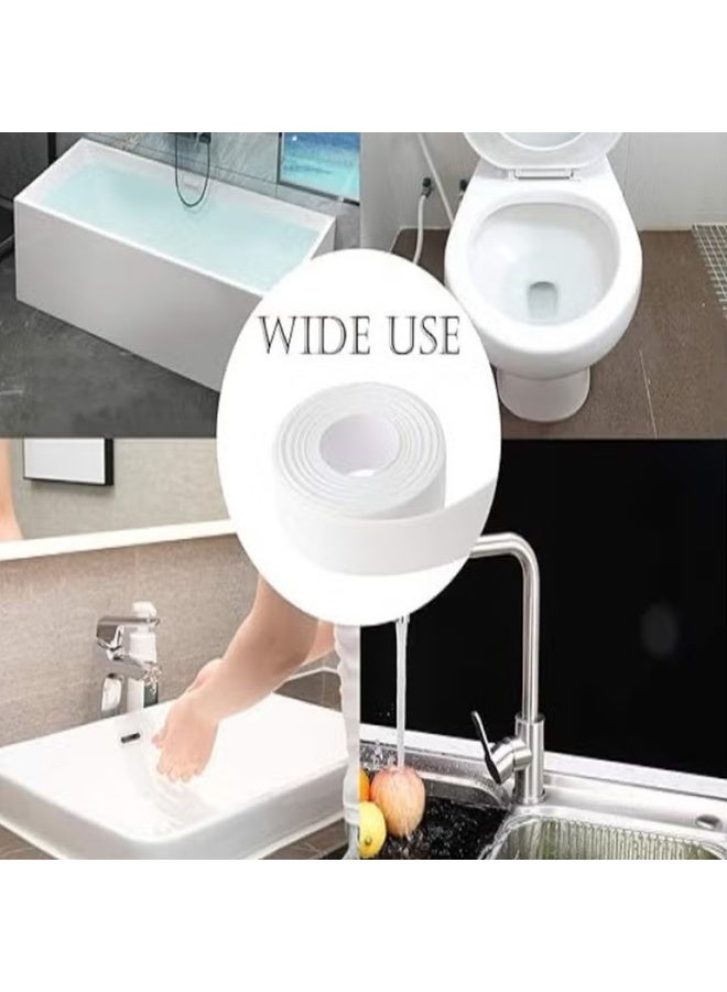 Sealing tape toilet sealing tape waterproof mold moisture-proof high adhesion kitchen bathroom sealing tape waterproof sealing sticker kitchen sink bathroom 3.2m*3.8cm-white - Image 4