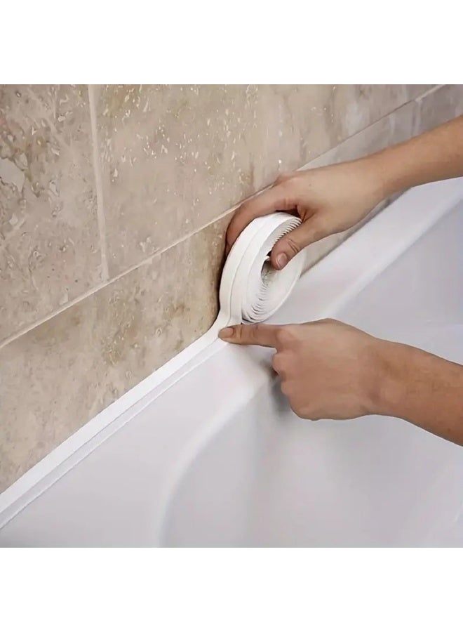 Sealing tape toilet sealing tape waterproof mold moisture-proof high adhesion kitchen bathroom sealing tape waterproof sealing sticker kitchen sink bathroom 3.2m*3.8cm-white - Image 1