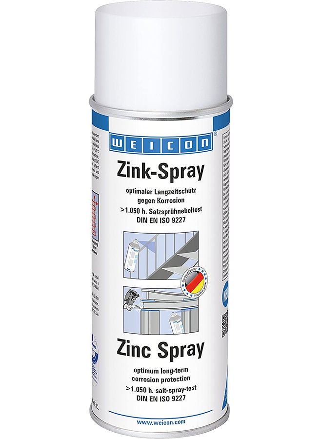 Weicon Zinc Spray | 400 ml | Fast Drying | Heat Resistant And Suitable as Primer For Metal | Grey - Image 1