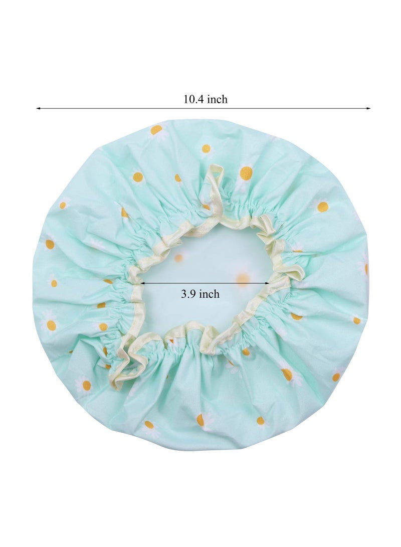 KASTWAVE Shower Caps, Bath Cap, for Women Waterproof Double Layered Elastic Shower Cap (4 Pack)  - Image 4