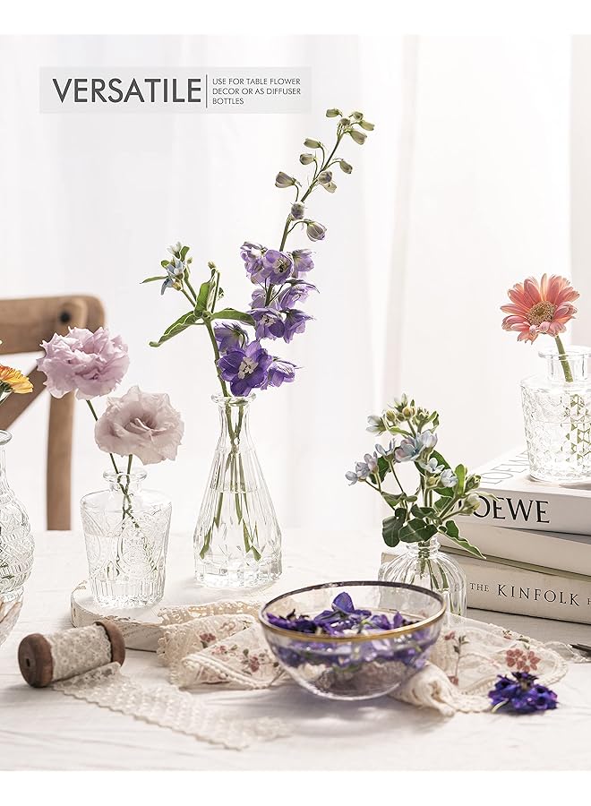 إيروريكس مجموعة مزهريات زجاجية صغيرة مكونة من 10 مزهريات شفافة بكميات كبيرة، قطع مركزية صغيرة لطيفة لحفلات الزفاف الريفية الصغيرة، طاولة منزلية، زهرة M Ba0751 - Image 3