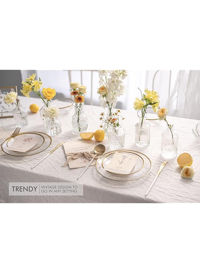 إيروريكس مجموعة مزهريات زجاجية صغيرة مكونة من 10 مزهريات شفافة بكميات كبيرة، قطع مركزية صغيرة لطيفة لحفلات الزفاف الريفية الصغيرة، طاولة منزلية، زهرة M Ba0751 - Image 2