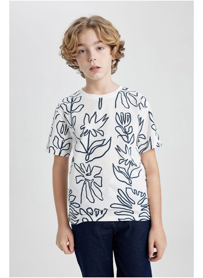 DeFacto - Boy Regular Fit Crew Neck Knitted Short Sleeve T-Shirt - Image 1