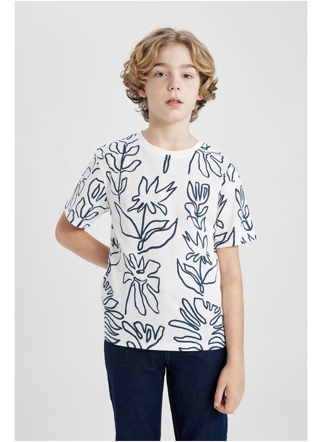 DeFacto - Boy Regular Fit Crew Neck Knitted Short Sleeve T-Shirt - Image 1