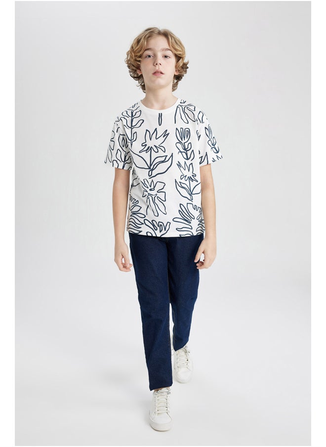 DeFacto - Boy Regular Fit Crew Neck Knitted Short Sleeve T-Shirt - Image 1